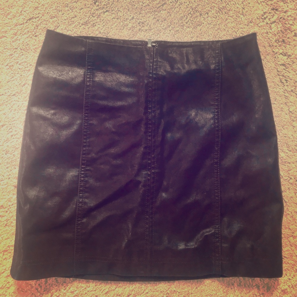 Free People brown vegan leather miniskirt